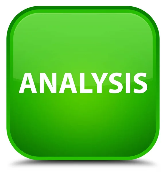 Analysis special green square button — Stock Photo, Image