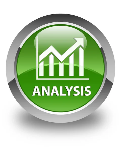 分析 (统计图标) 光面软绿色圆形按钮 — 图库照片