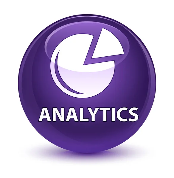 Analytics (icona del grafico) vetro viola pulsante rotondo — Foto Stock