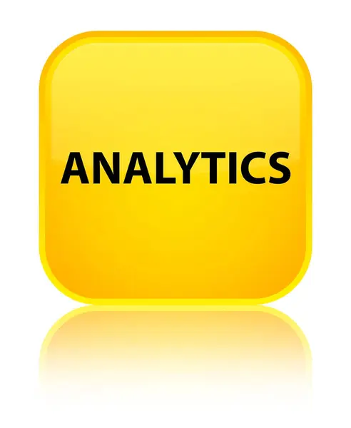 Analytics specjalny żółty przycisk kwadratowy — Zdjęcie stockowe