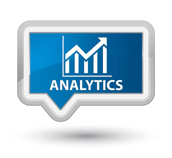 Синяя кнопка аналитики (значок статистики) — стоковое фото