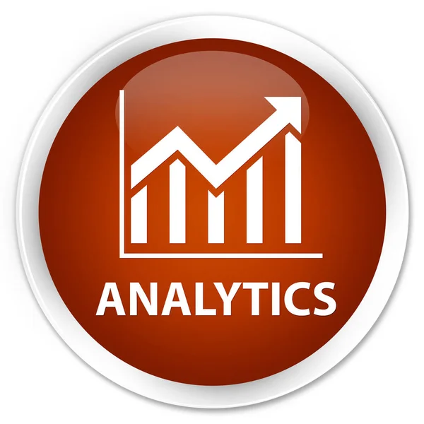 Tasto rotondo marrone premium Analytics (icona statistica) — Foto Stock