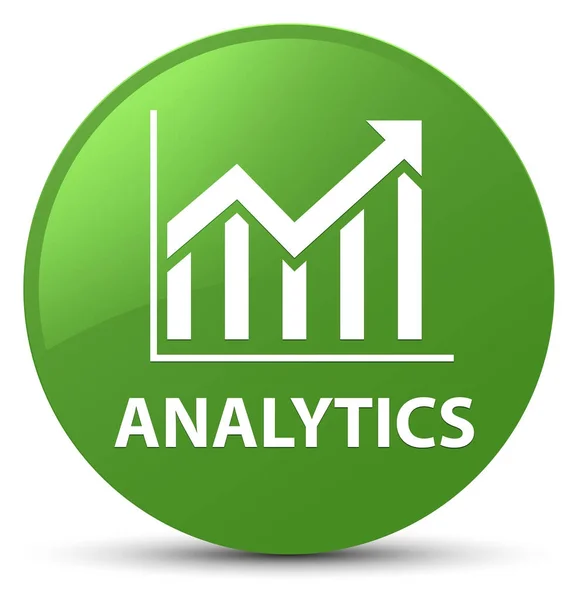 Аналітика (піктограма статистики) м'яка зелена кругла кнопка — стокове фото