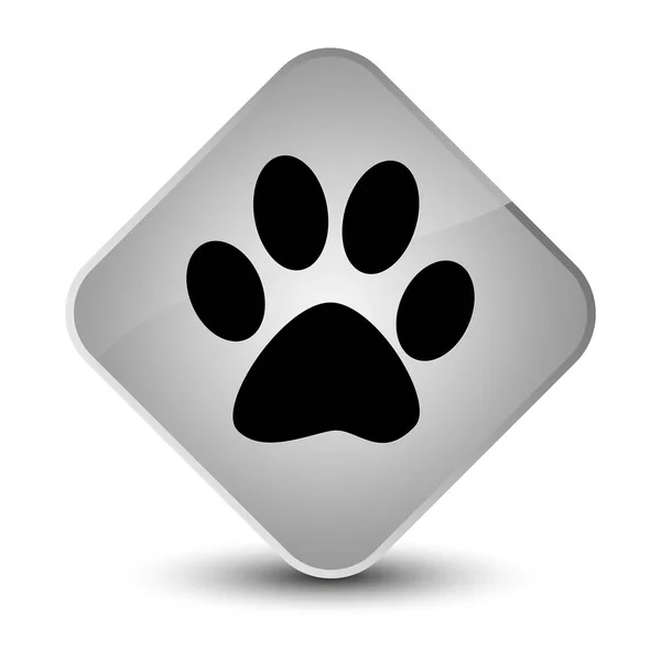 動物のフット プリントのアイコン エレガントなホワイト ダイヤモンド ボタン — ストック写真