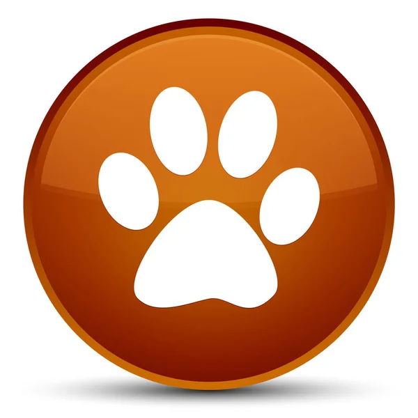 Animal footprint icon special brown round button — Stock Photo, Image