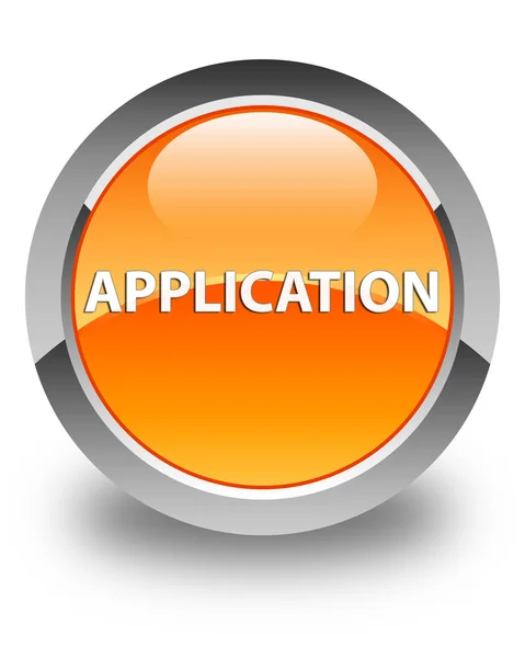Application glossy orange round button — Stock Photo, Image