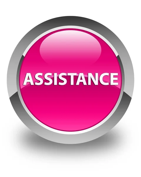 Assistance glossy pink round button — Stock Photo, Image