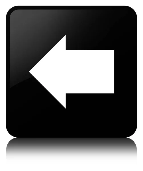 Icono flecha trasera negro botón cuadrado —  Fotos de Stock