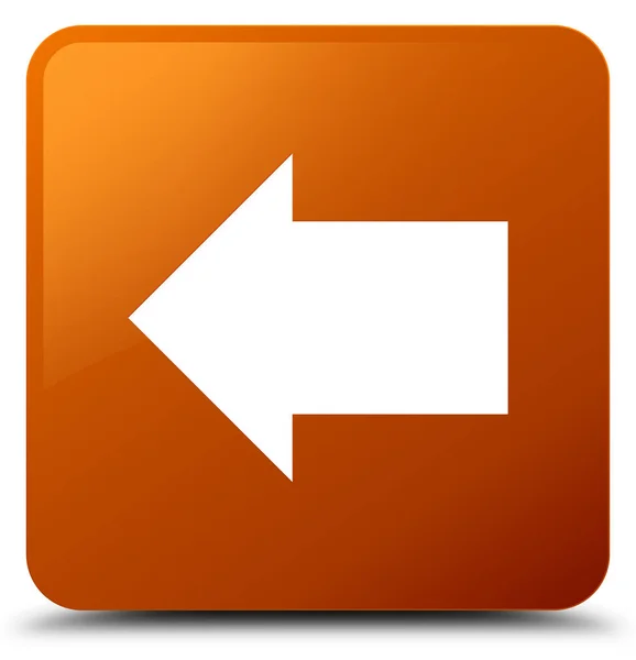 Bakåt-pilen ikonen brun fyrkantiga knappen — Stockfoto