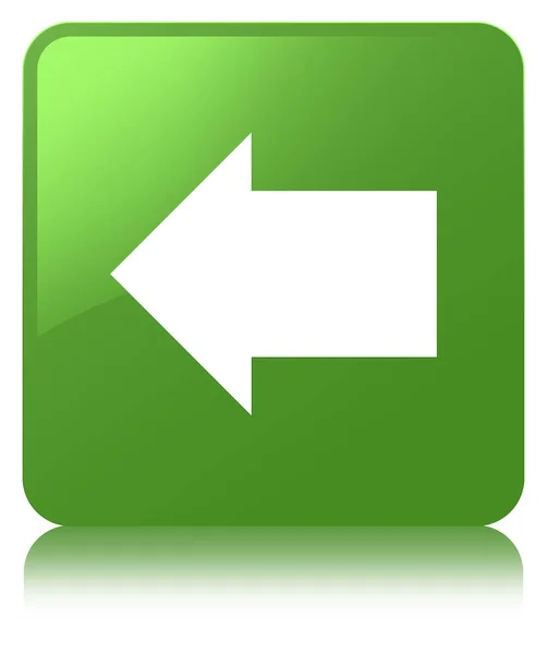 Šipka ikonu měkký zelený čtvercové tlačítko zpět — Stock fotografie