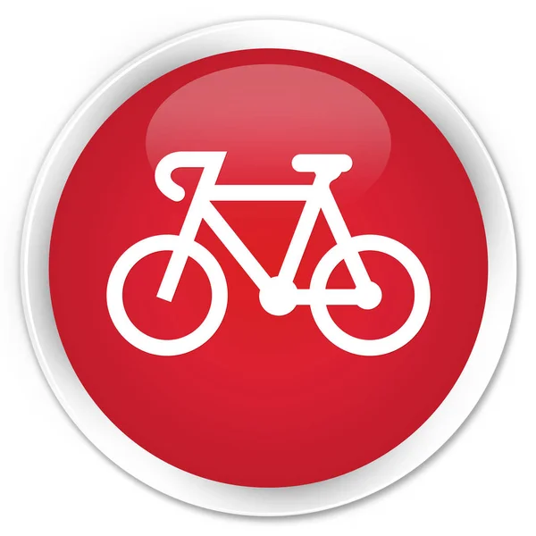 Красная круглая кнопка значка велосипеда — стоковое фото