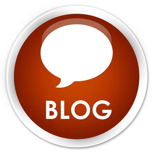Blogg (konversationssymbol) premium bruna runda knappen — Stockfoto