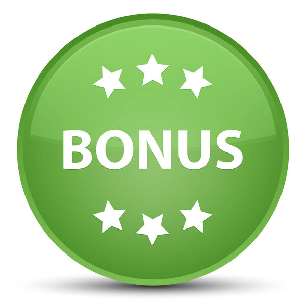 Значок бонуса - специальная мягкая зеленая круглая кнопка
