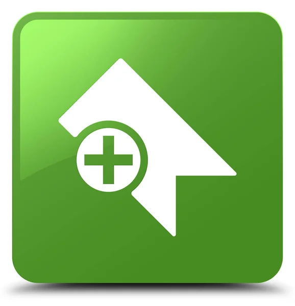 Zakładkę ikona miękki zielony przycisk kwadratowy — Zdjęcie stockowe