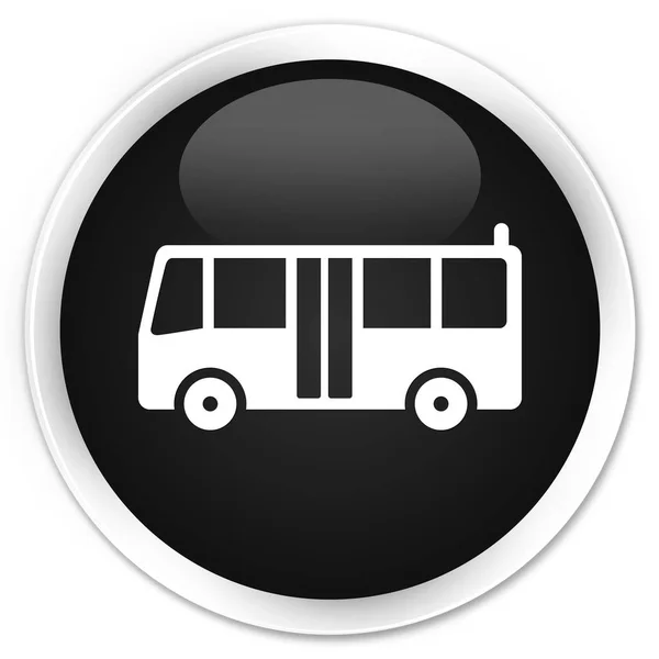 Черная круглая кнопка с изображением автобуса — стоковое фото
