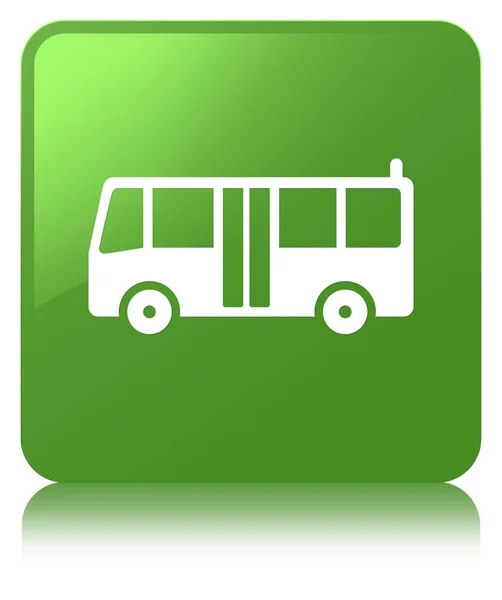 Icono de autobús suave botón cuadrado verde — Foto de Stock