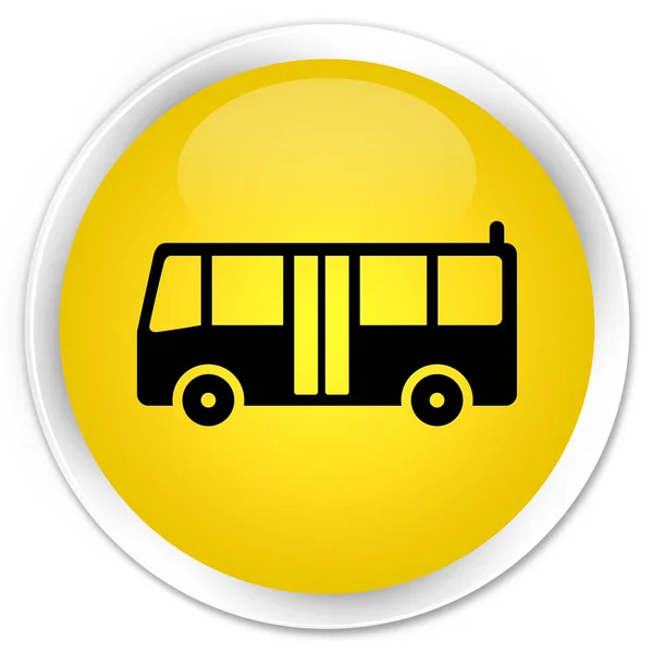 Buss ikonen premium gula runda knappen — Stockfoto