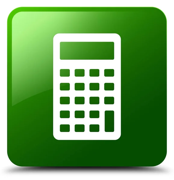 Calculadora icono verde botón cuadrado —  Fotos de Stock