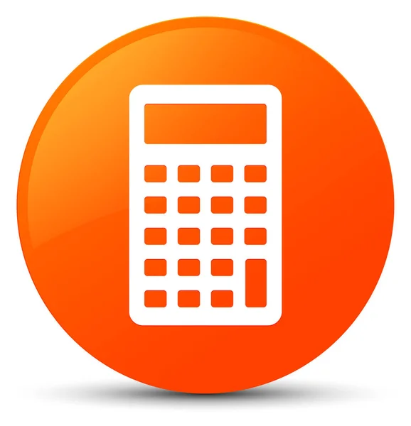 Pomarańczowa ikona kalkulator okrągły przycisk — Zdjęcie stockowe
