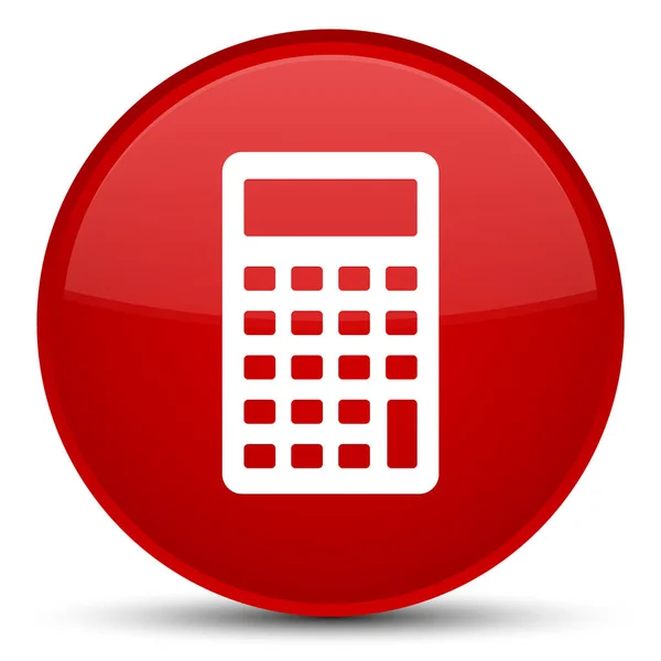Kalkulator ikonę specjalne czerwony okrągły przycisk — Zdjęcie stockowe
