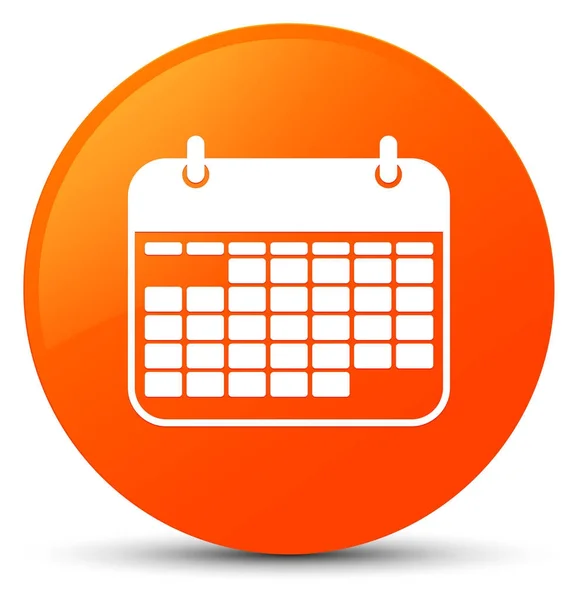 Calendar icon orange round button — Stock Photo, Image