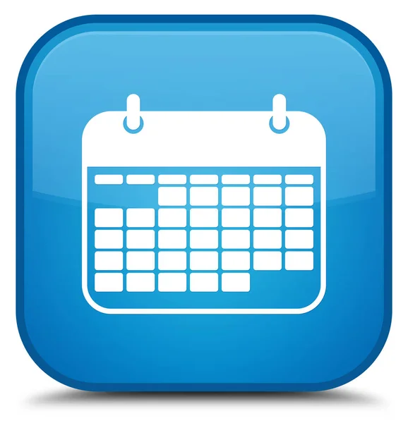 Icono del calendario especial botón cuadrado azul cian — Foto de Stock
