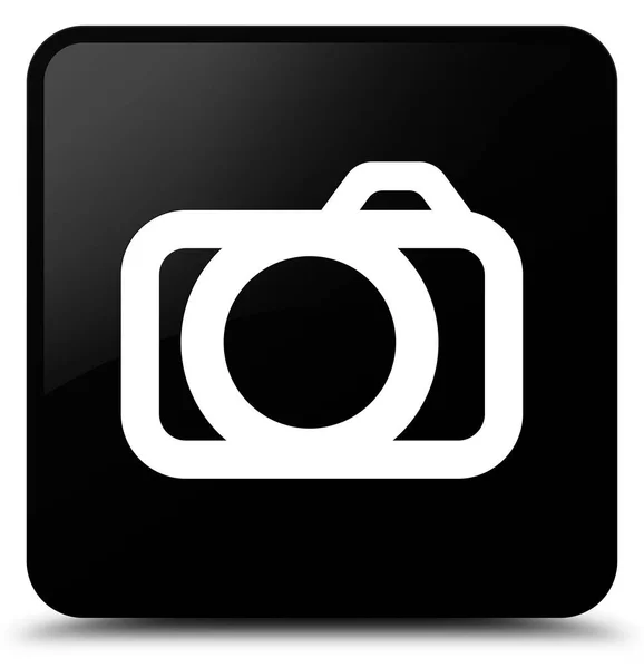 Icona della fotocamera pulsante quadrato nero — Foto Stock