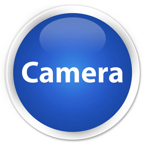 Botão redondo azul prémio da câmera — Fotografia de Stock