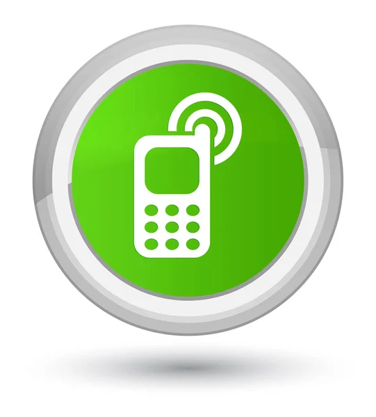 Cellphone ringing icon prime soft green round button — Stock Photo, Image