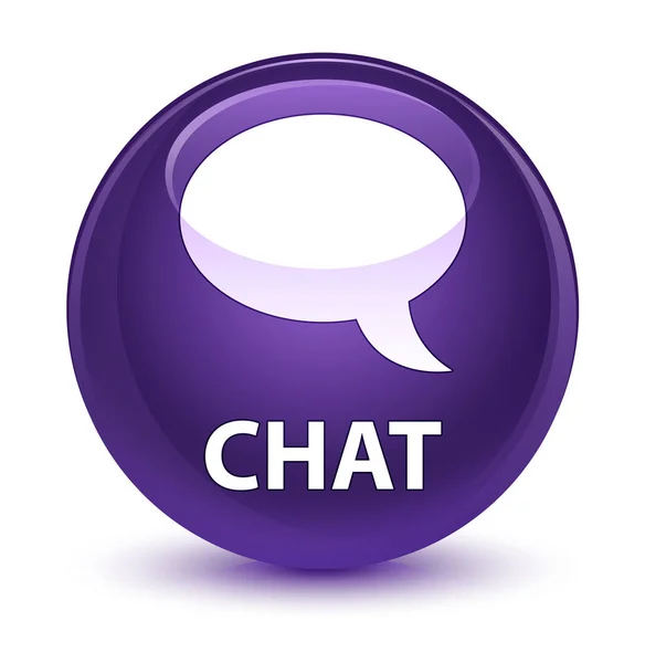 Chat üveges lila kerek gomb — Stock Fotó