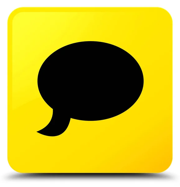 Vierkante knoop van het pictogram geel van chat — Stockfoto