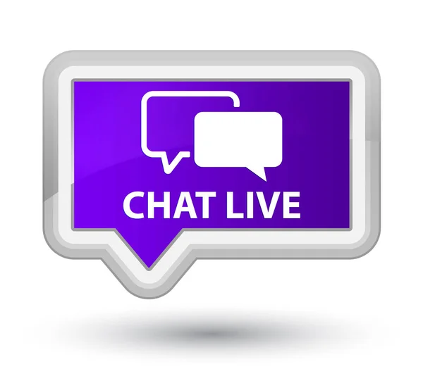 Chat live prime purple banner button — Stock Photo, Image