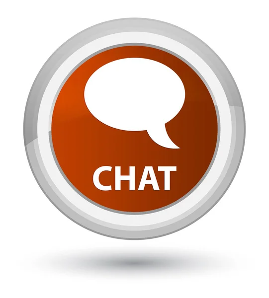 Chat prime brown round button — Stock Photo, Image