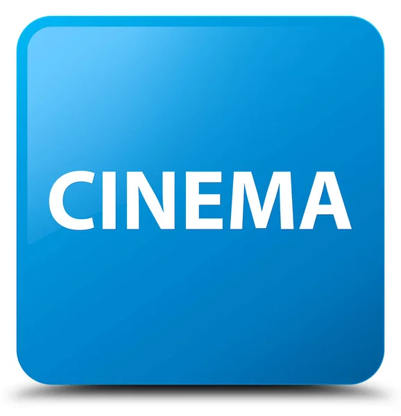 Film cyan blå fyrkantiga knappen — Stockfoto