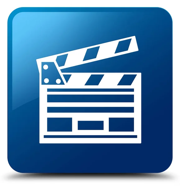 Cinema clip icon blue square button — Stock Photo, Image