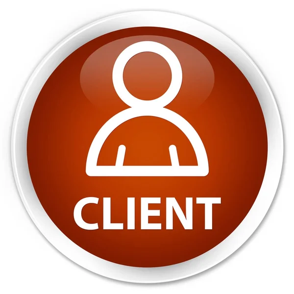 Client (Mitglied-Symbol) Premium brauner runder Knopf — Stockfoto