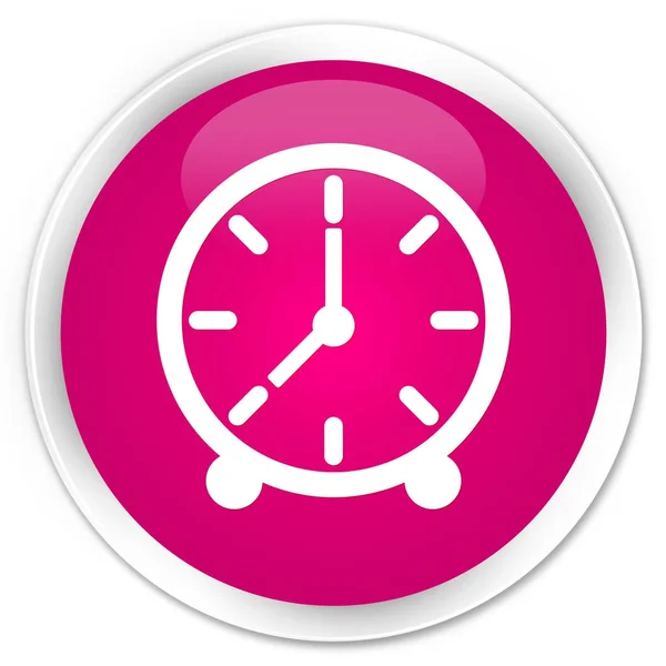 Clock icon premium pink round button — Stock Photo, Image