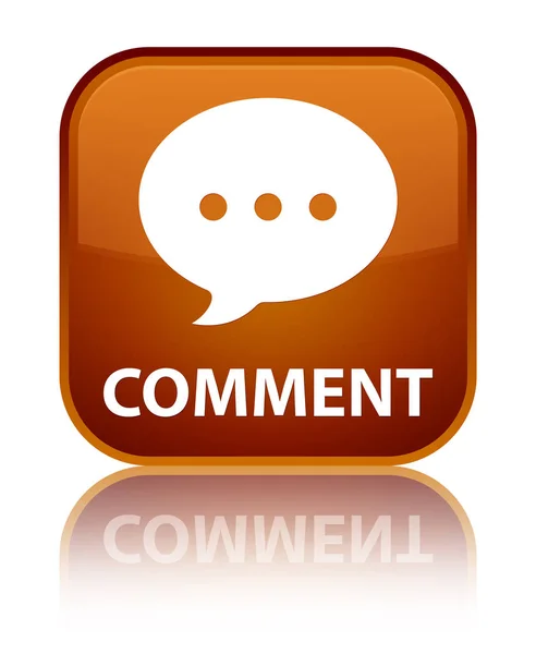 Comment (conversation icon) special brown square button — Stock Photo, Image