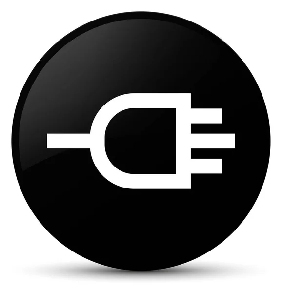 Connect icon black round button — Stock Photo, Image