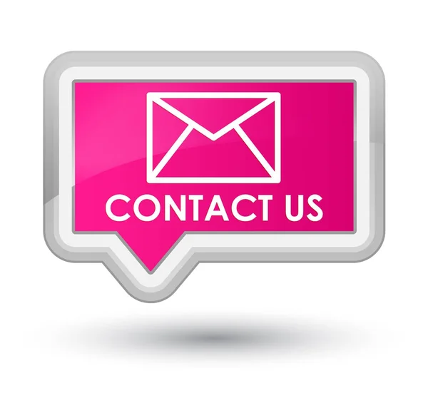 Επικοινωνήστε μαζί μας κουμπί προνομιακή ροζ banner (εικονίδιο ηλεκτρονικού ταχυδρομείου) — Φωτογραφία Αρχείου