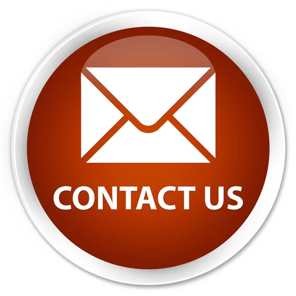 Contacte-nos (ícone de e-mail) prémio marrom botão redondo — Fotografia de Stock