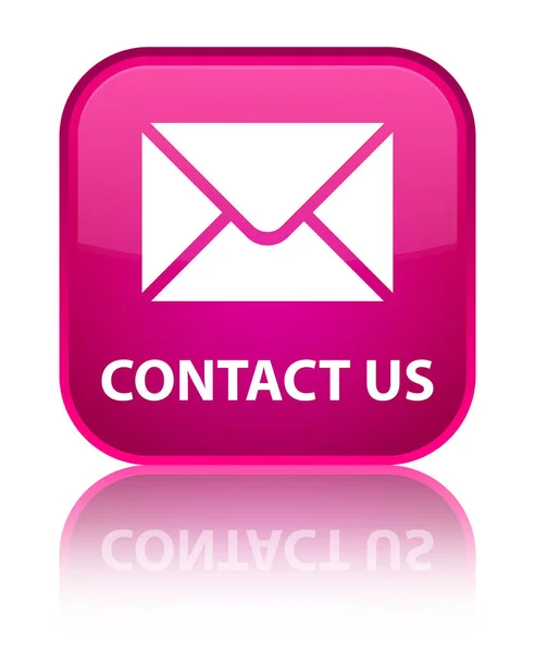 Kontaktieren Sie uns (E-Mail-Symbol) spezielle rosa quadratische Taste — Stockfoto