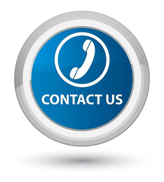 Kontaktieren Sie uns (Telefon-Symbol) prime blue round button — Stockfoto