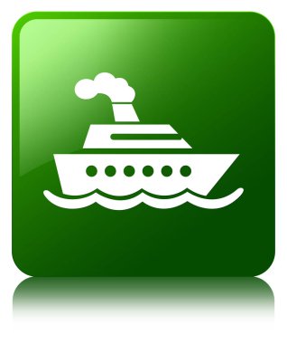 Cruise Gemi simgesi yeşil kare düğme
