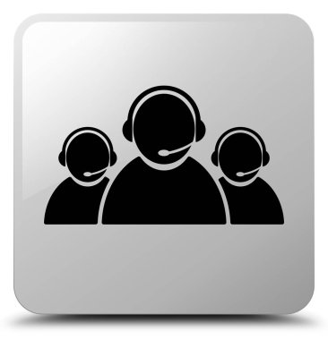 Müşteri bakım ekibi simgesi Beyaz kare düğme