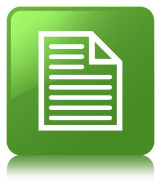 Belge sayfa simgesi yumuşak yeşil kare düğme