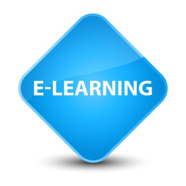 E-öğrenme zarif camgöbeği mavi elmas düğmesi