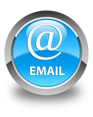 E-posta (adresi simgesi) parlak mavi mavi yuvarlak düğmesi