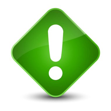 Ünlem işareti simgesi zarif yeşil elmas düğmesini