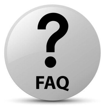 SSS (soru simgesi) beyaz düğme yuvarlak